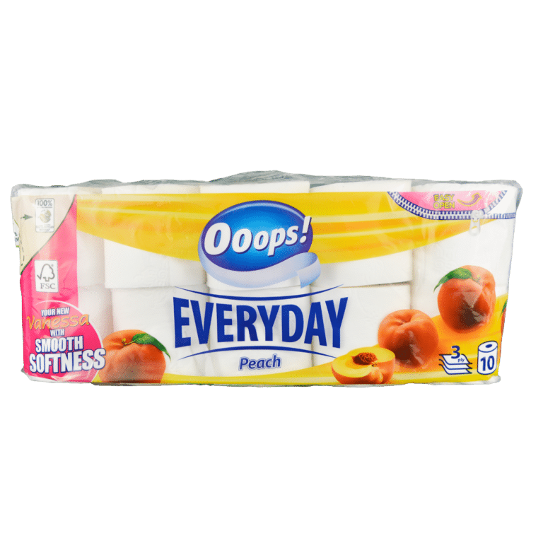 Toaletny papier, 10ks, 3-vrst. Peach