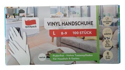 Rukavice Vinyl biele, L, 100ks