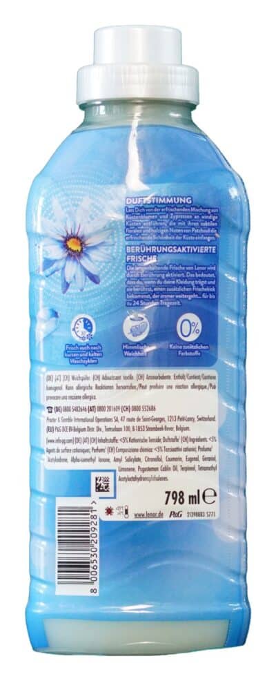 Lenor, 798ml, 38PD, Küstenblumen & Zypresse – zadná strana