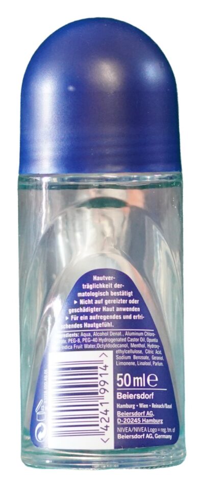 NIVEA MEN deodorant, 50ml, guľôčka, Cool Kick – zadná strana