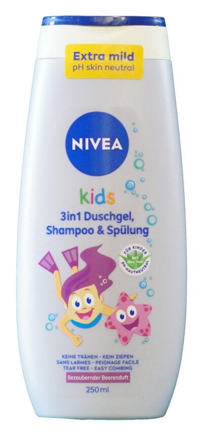 Nivea Kids, 250ml, 3in1, Lesné ovocie